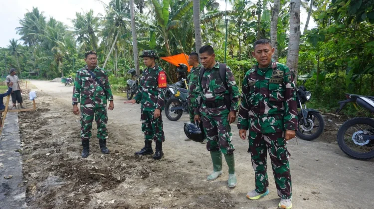 Dansatgas TMMD Beri Perhatian pada Pembangunan Talud Jalan