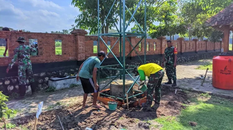 Atasi Kesulitan Air Bersih, Lima Sumur Bor Program TMMD dibangun di Sidorejo