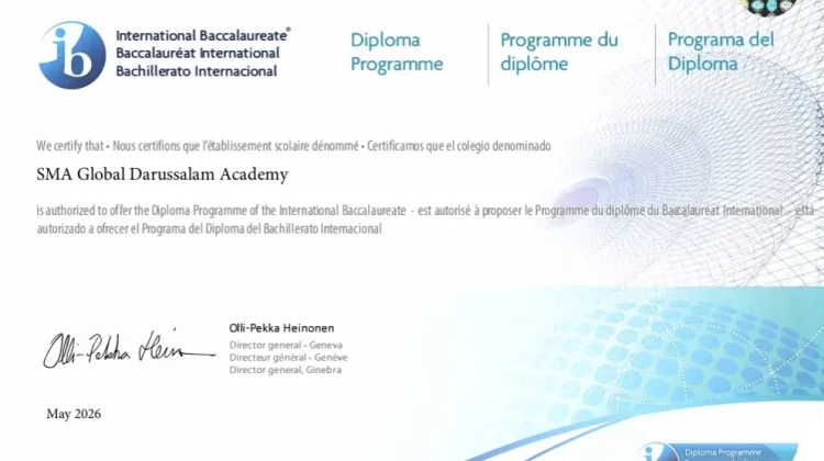 SMA Global Darussalam Academy Resmi Raih Otoritas IB Diploma Programme