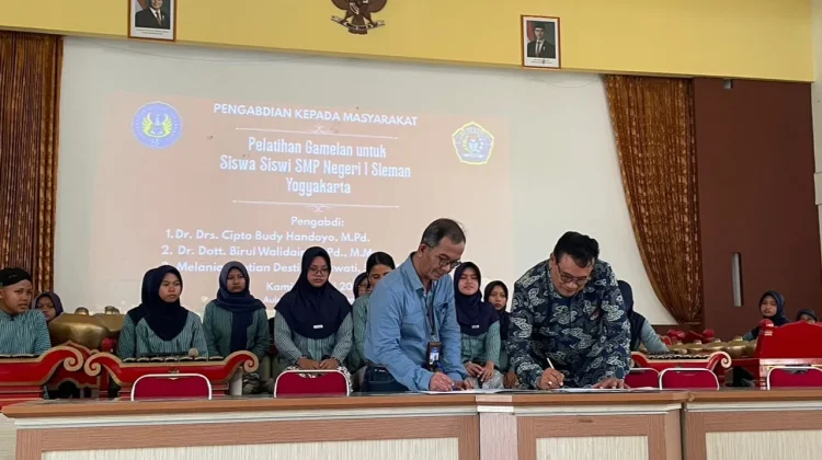 SMPN 1 Sleman Jalin Kerja Sama Pelestarian Gamelan