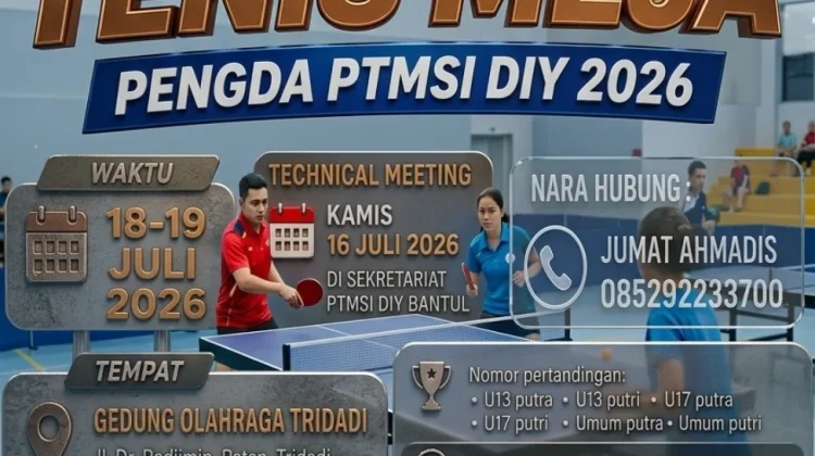 Ratusan Petenis Meja Terbaik Siap Beradu di Kejurnas DIY