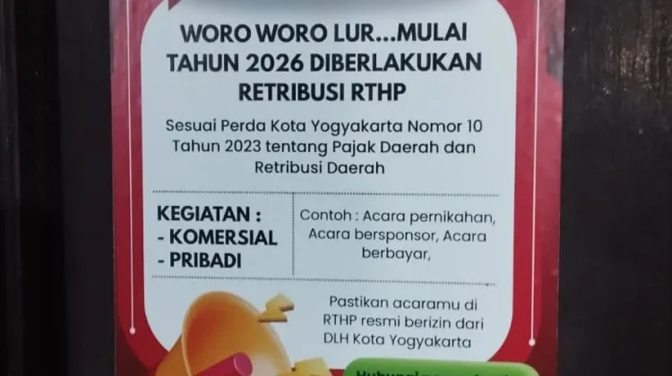 Warga Heboh, RTHP di Dipowinatan Yogyakarta Dipasangi Stiker Retribusi