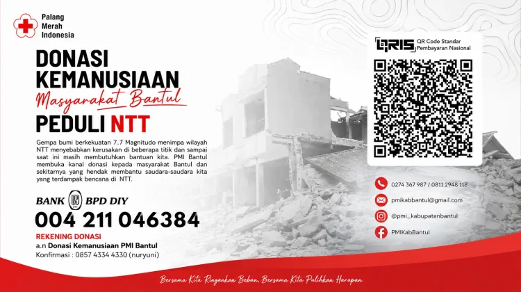 PMI Bantul Buka Donasi untuk Korban Gempa NTT