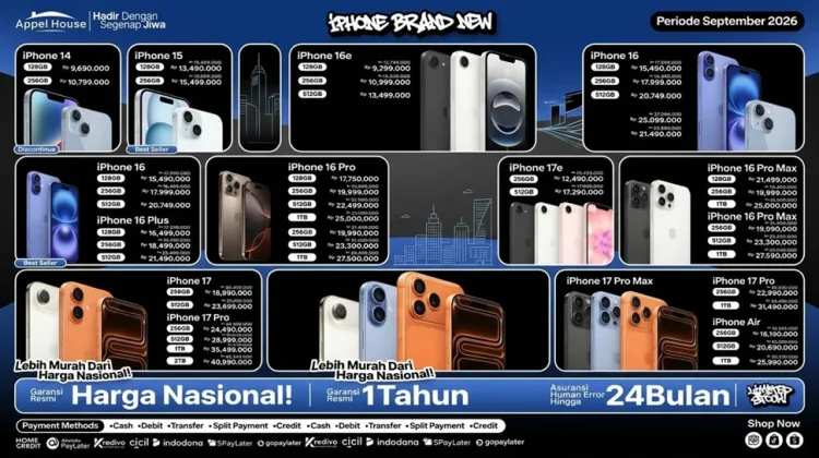 Harga iPhone September 2026 Berubah, Ini Daftar Lengkapnya