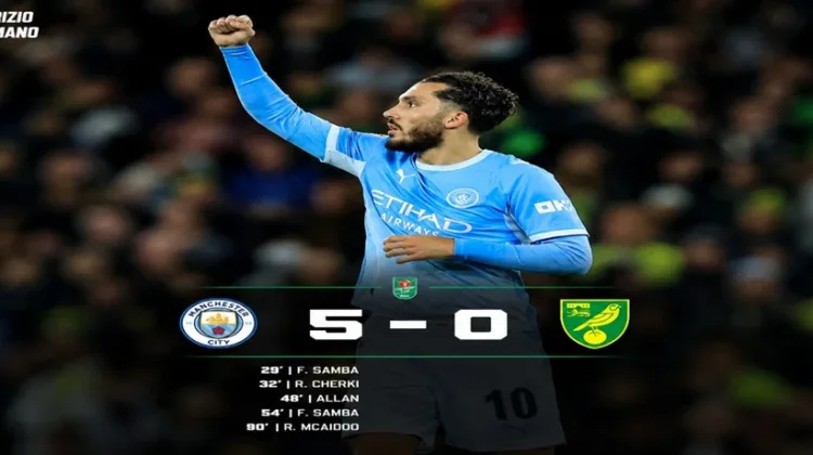 Manchester City Hancurkan Norwich, Samba Cetak Brace