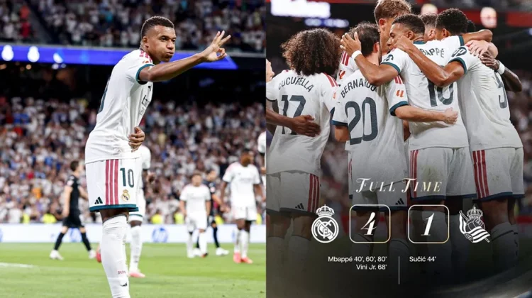 Mbappe Hat-Trick, Madrid Hancurkan Sociedad Empat Gol