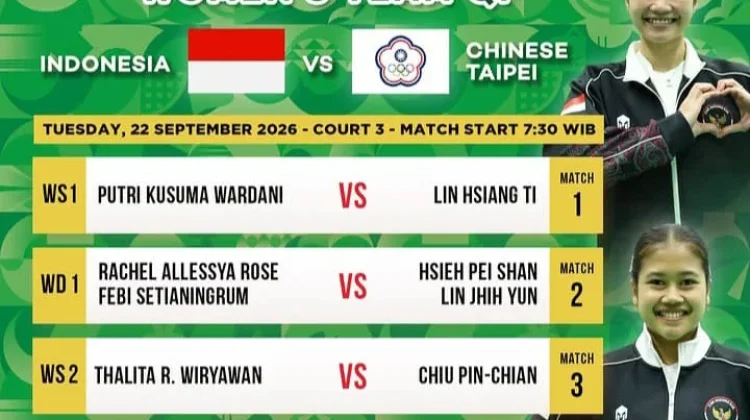 Tim Bulu Tangkis Putri Indonesia Siap Hadapi Chinese Taipei di Perempat Final