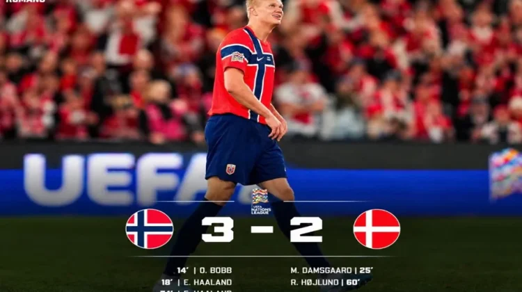 Haaland Cetak Dua Gol, Norwegia Tekuk Denmark