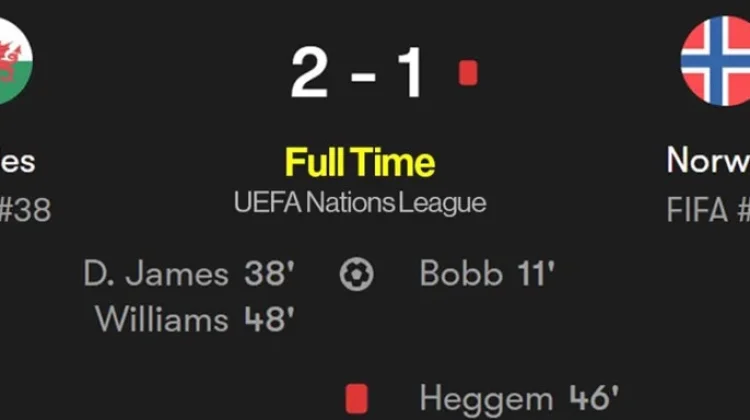 Wales Bangkit Kalahkan Norwegia di Nations League