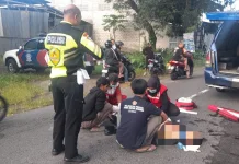 Motor dan Truk Bersenggolan di Sewon, Satu Korban Terluka Parah
