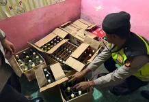 Polres Bantul Sita Ratusan Botol Miras Ilegal di Bambanglipuro