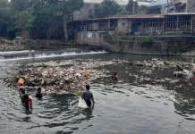 Sampah Menumpuk di Bendungan Winongo, Aliran Irigasi Sawah Sempat Tersendat