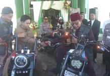 Unik, Tujuh Pasangan Pengantin di Bantul Gelar Pernikahan di Atas Moge