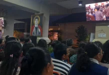 Umat Katolik Mengikuti Perayaan HUT Gereja Pugeran