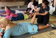 Warga Pelemadu Sriharjo Belajar Pijat Sport Massage