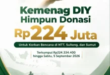 Kemenag DIY Himpun Donasi 224 Juta untuk Korban Bencana NTT, Sulteng, dan Sumut