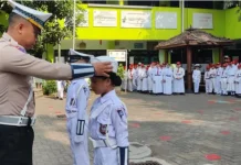 Pelantikan Patroli Keamanan Sekolah di SD Negeri Bhayangkara