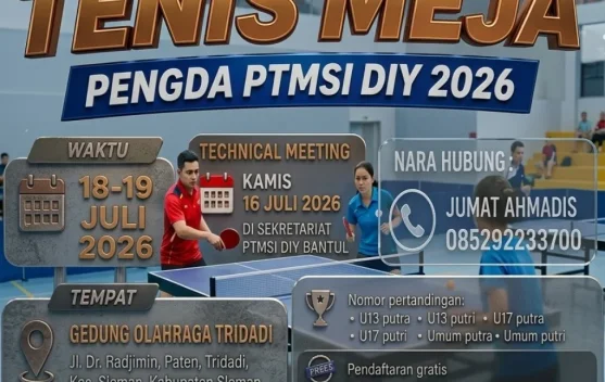 Ratusan Petenis Meja Terbaik Siap Beradu di Kejurnas DIY