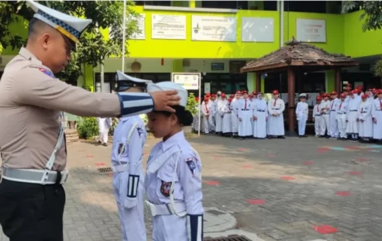 Pelantikan Patroli Keamanan Sekolah di SD Negeri Bhayangkara