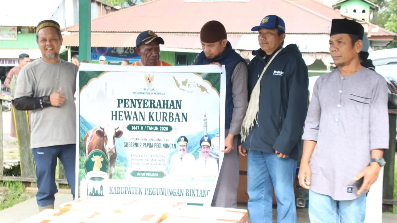 Penyerahan Hewan Kurban Oleh Bupati Kabupaten Pegunungan Bintang